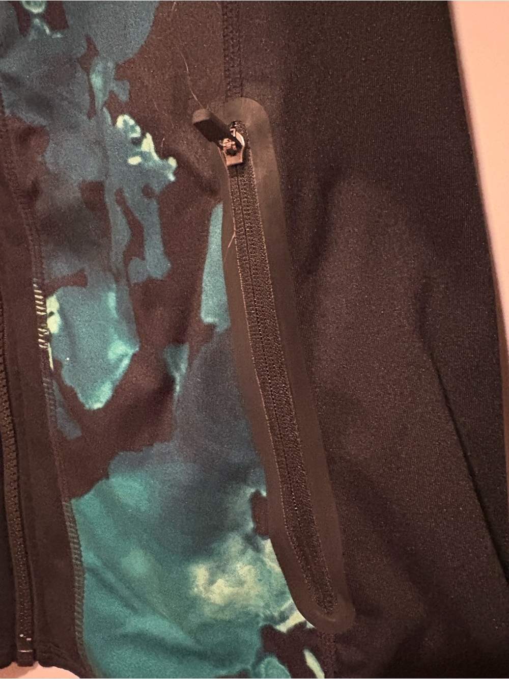 Fabletics Teal & Black Patterned Performance Jacket - Picture 3 of 7